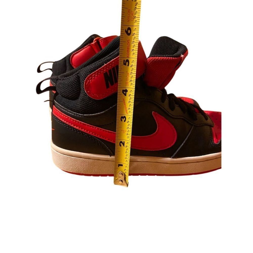Nike Court Borough Mid Youth Black/Red High-Top Sneakers size 5 Y GUC Kids 5 - Picture 12 of 12